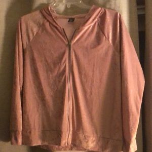 Pink velour hoodie